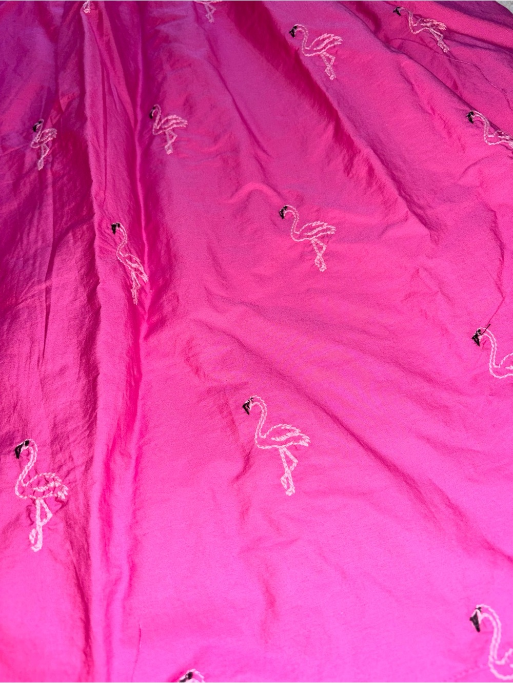 (🎃3 for 12🎃) Free Assembly Pink Midi Sleeveless Dress with Embroidered Flamingos - Picture 7 of 8